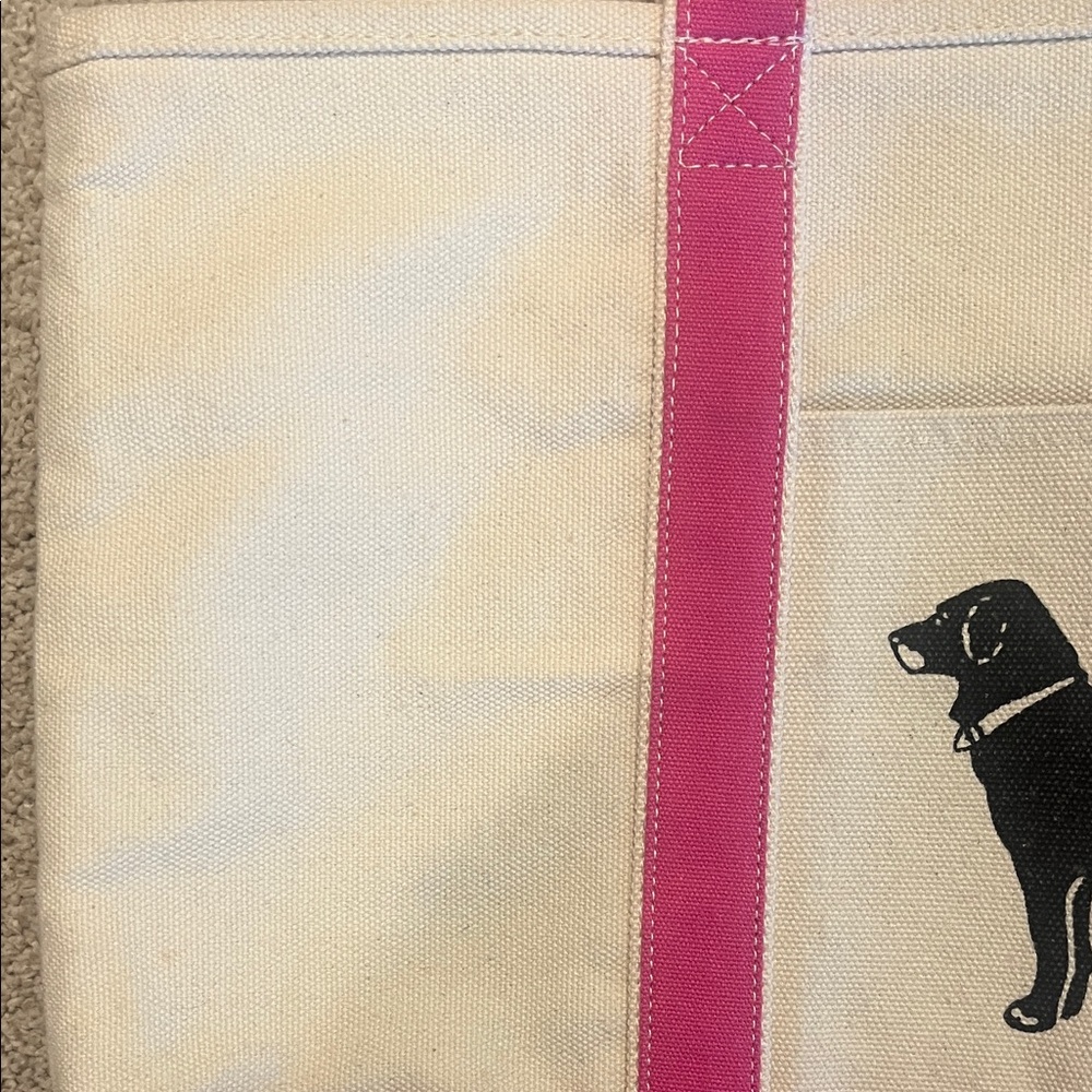 The Black Dog Pink and Cream Canvas Tote/Shoulder Bag - Picture 5 of 10